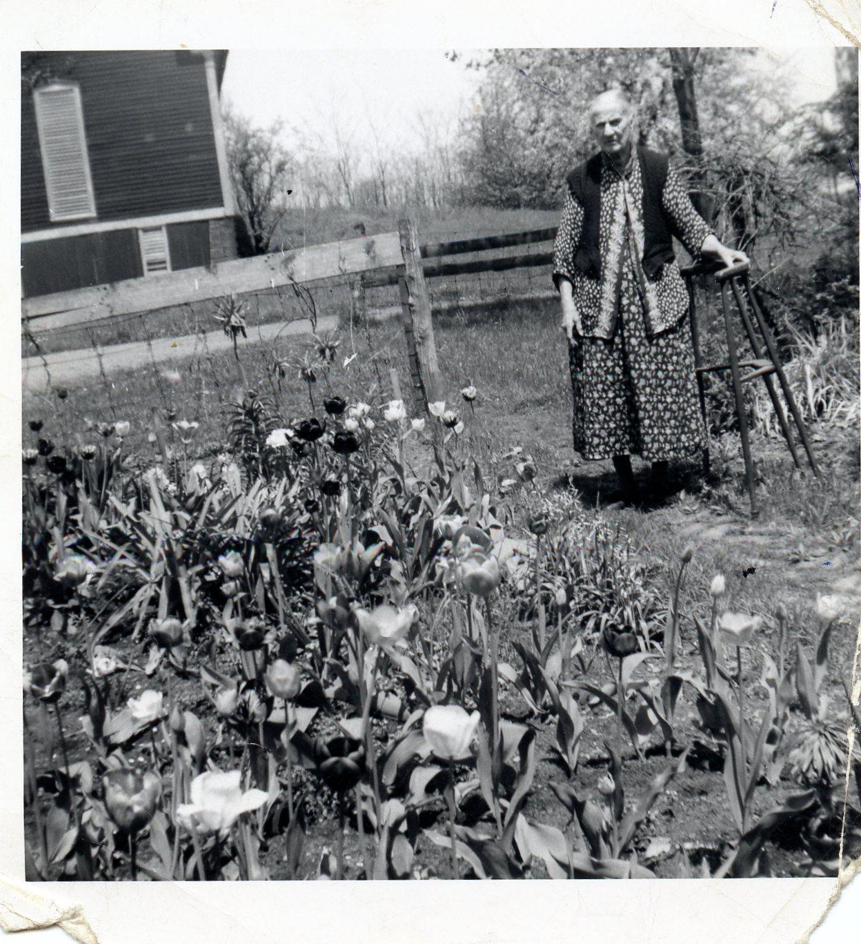 Mary Huston at the Huston Barn